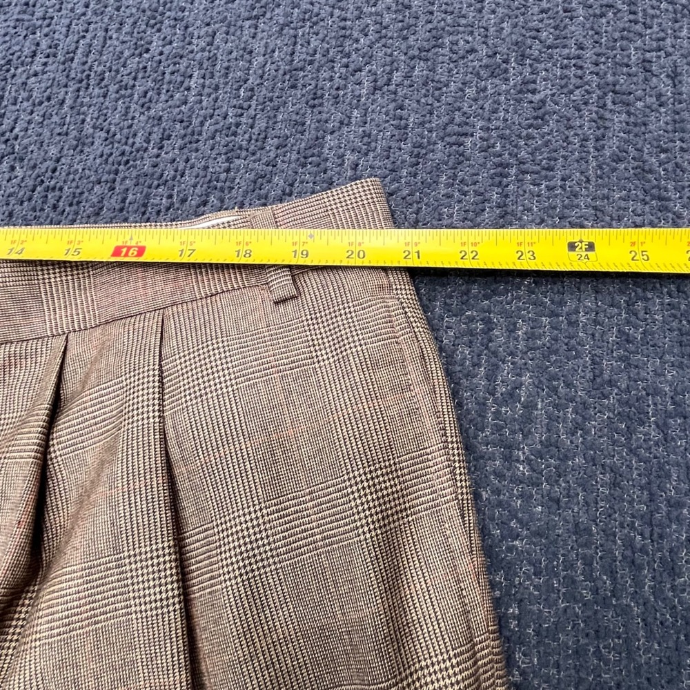 Lauren Ralph Lauren Mens 42x32 Wool Glen Plaid Pleated Cuffed Dress Pants Tan - Picture 5 of 7